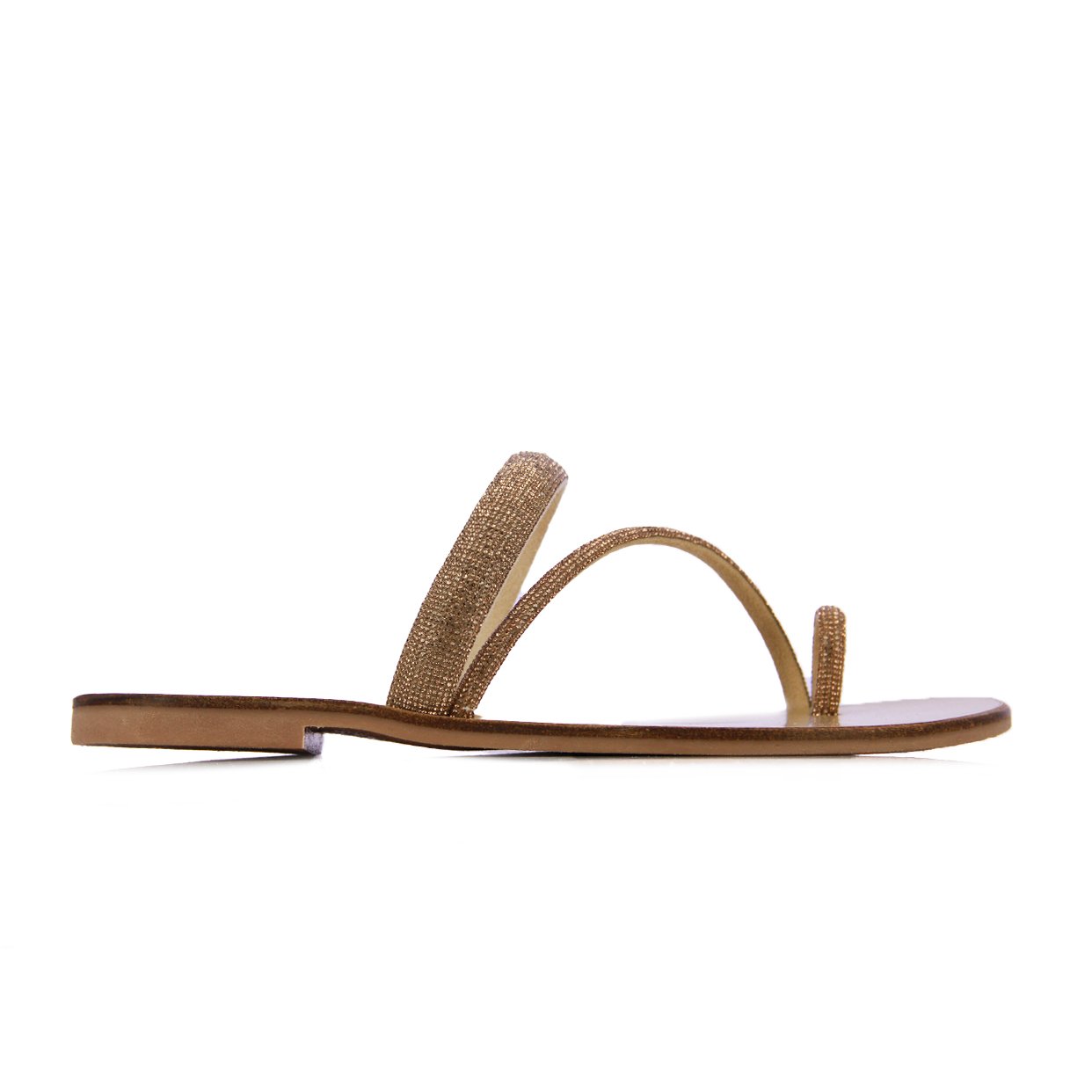 Diamante Slip-On Sandals -Gold