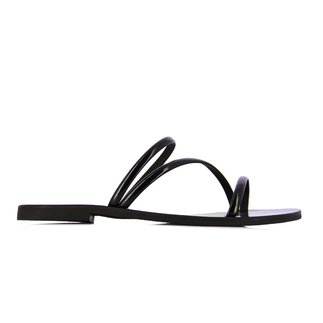 Strappy Slip-On Sandals -Black