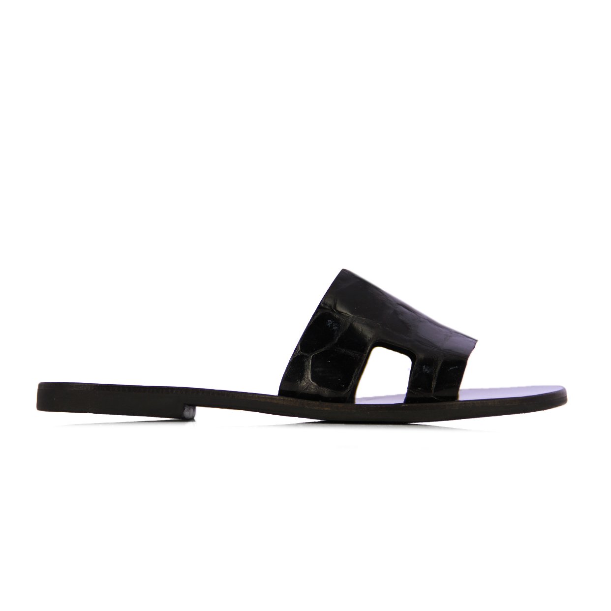 Flat Cut-Out Sandal -Brown