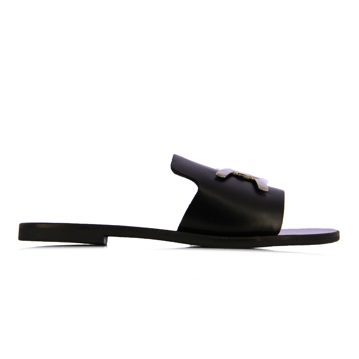 Open Toe Flat Sandals -Black