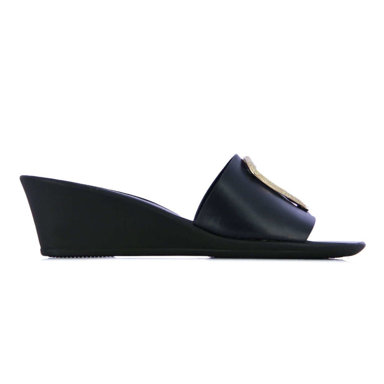 Buckle Detail Wedge -Navy