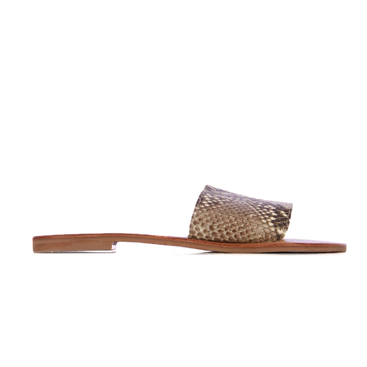 Snake Print Sandal -Beige