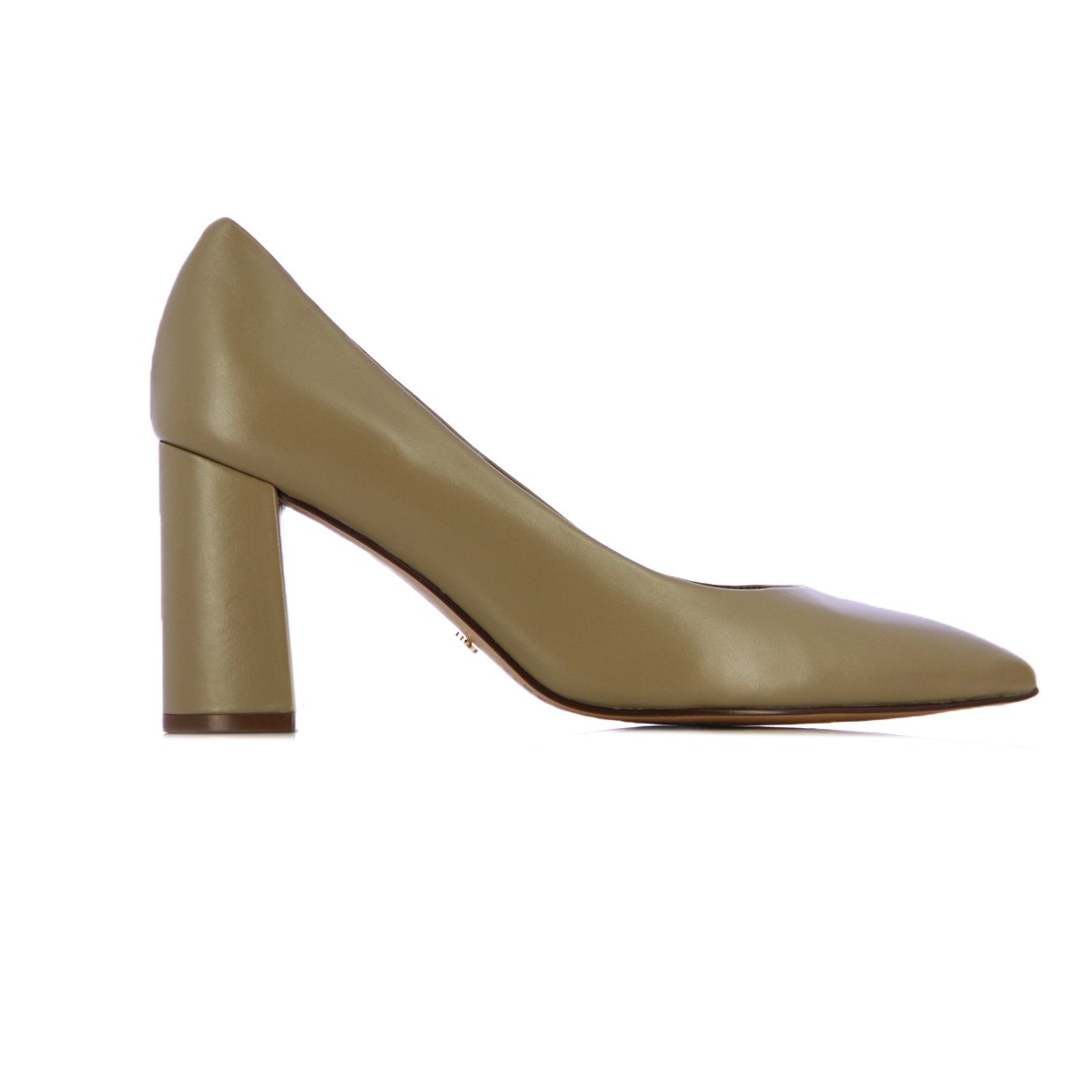 Leather Court Heel -Taupe