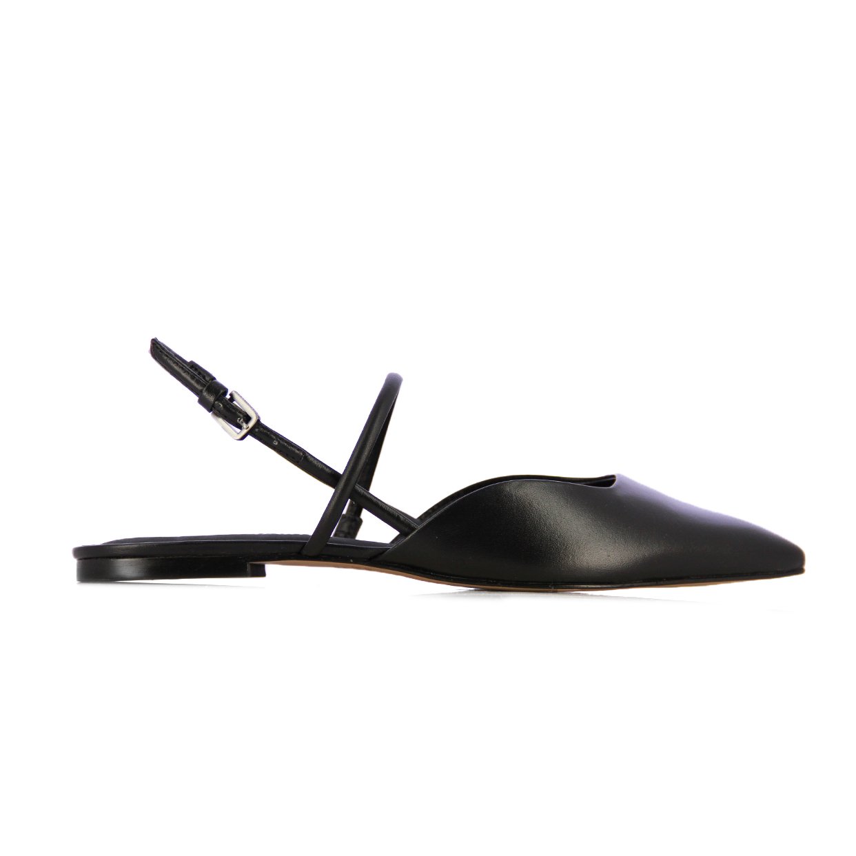 Pointed Flat Sandals -Black