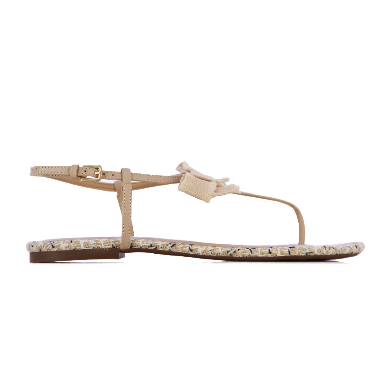 Flat Bow Sandals -Cream