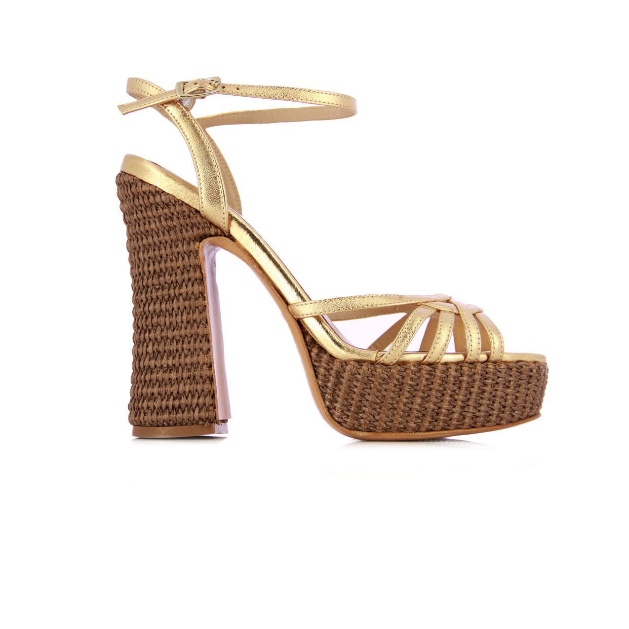 Woven Platform Sandal -Bronze