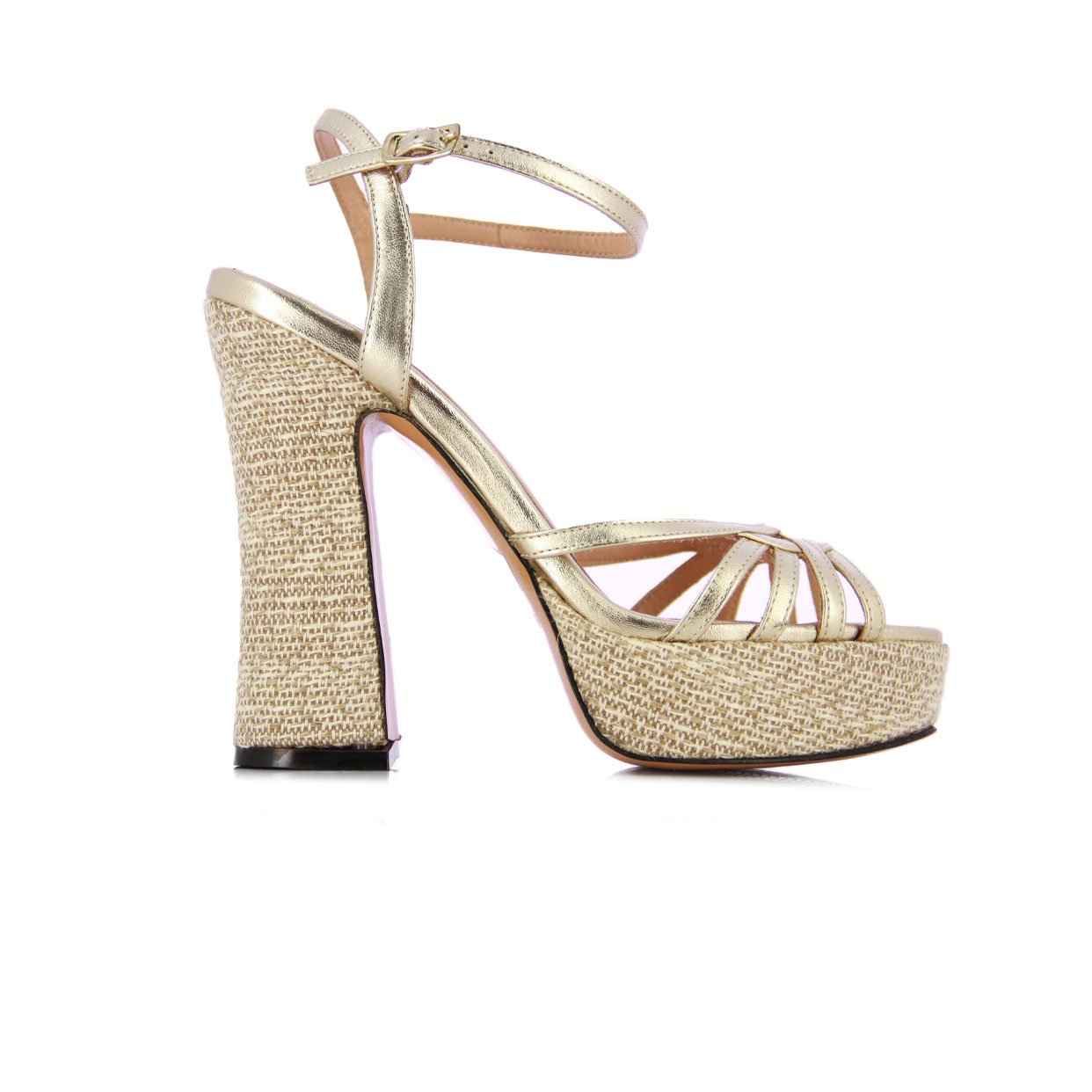 Woven Platform Sandal -Platino