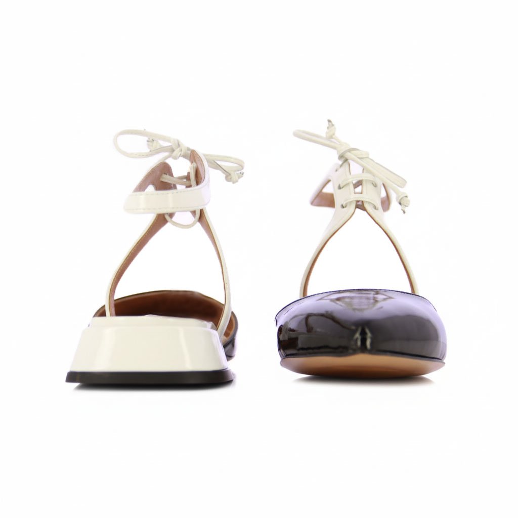 Two-Tone Ankle Strap Flats -Black - Image 4