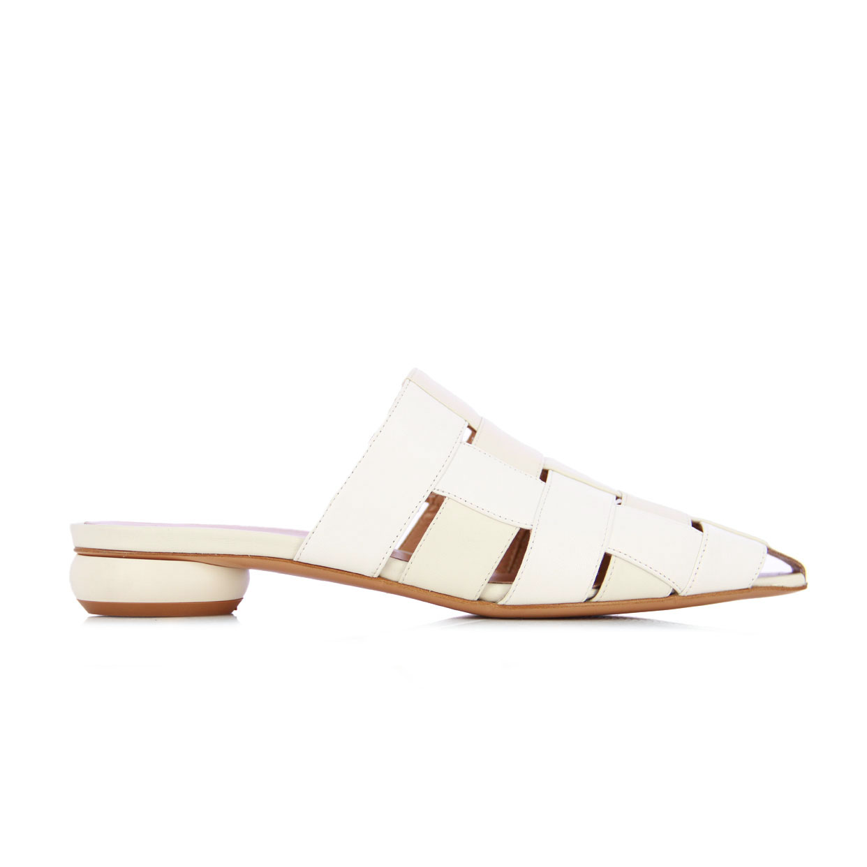 Interlace Point Mule -White/Beige
