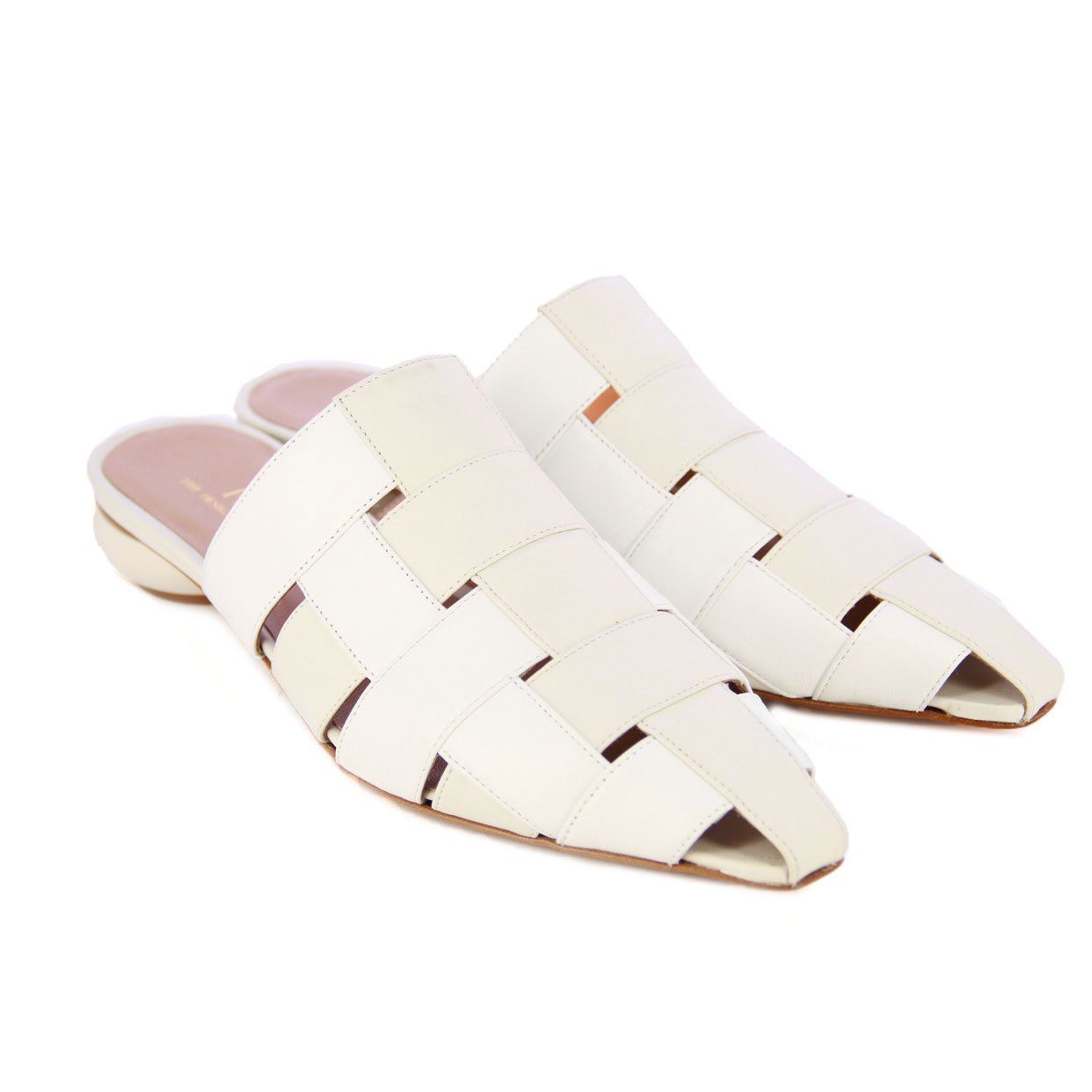 Interlace Point Mule -White/Beige - Image 2