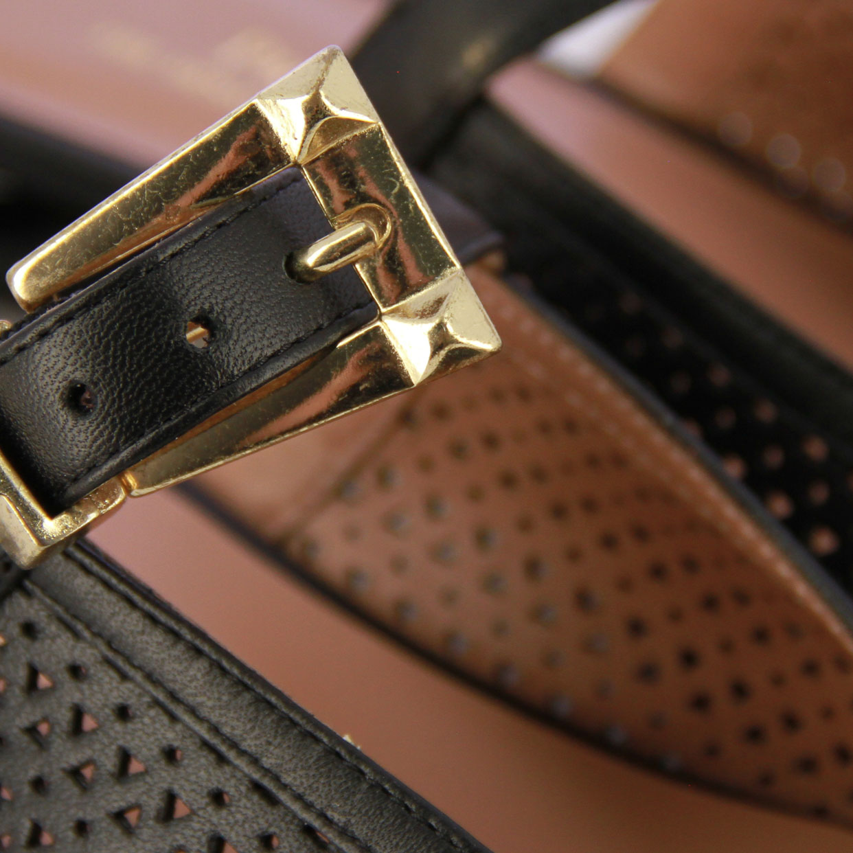 Slip-On Buckle Flats -Black - Image 4
