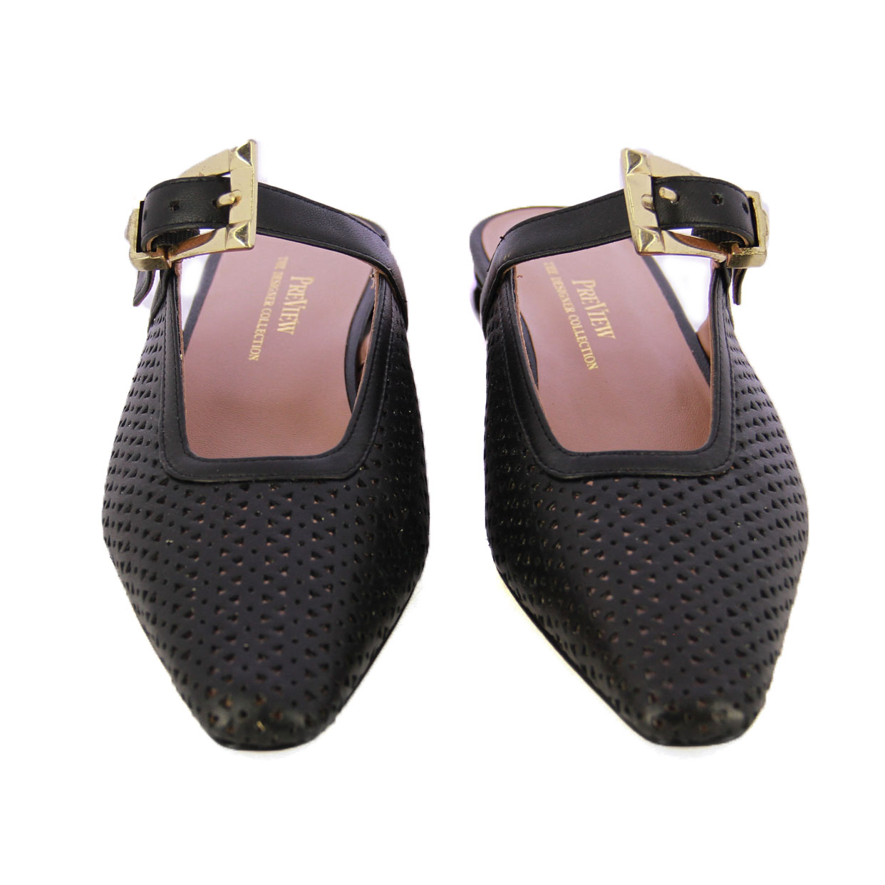 Slip-On Buckle Flats -Black - Image 3