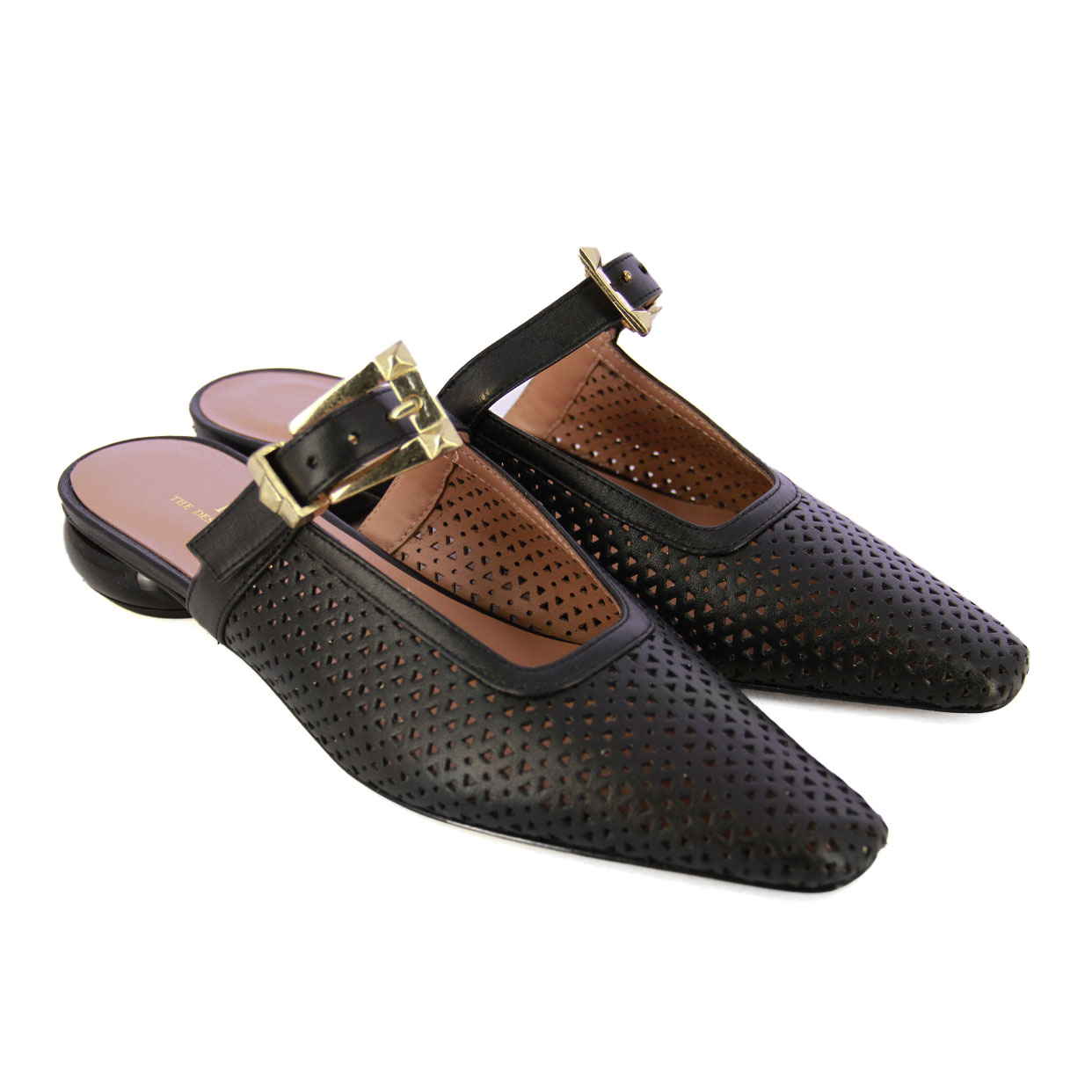 Slip-On Buckle Flats -Black - Image 2