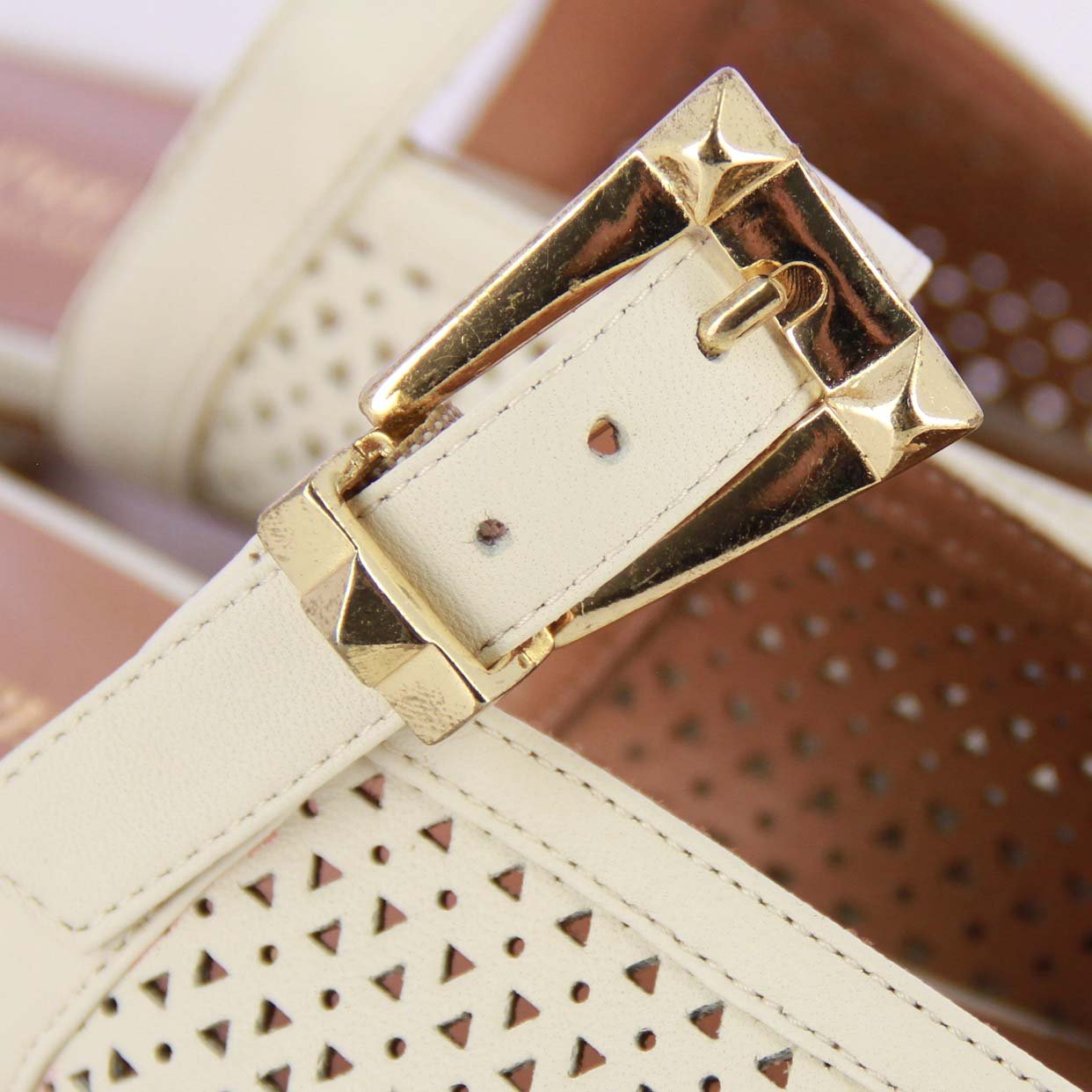 Slip-On Buckle Flats -Off White - Image 4