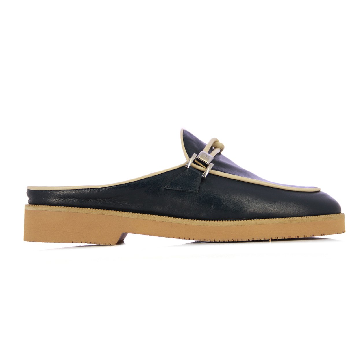 Slip On Buckle Mules -Blue