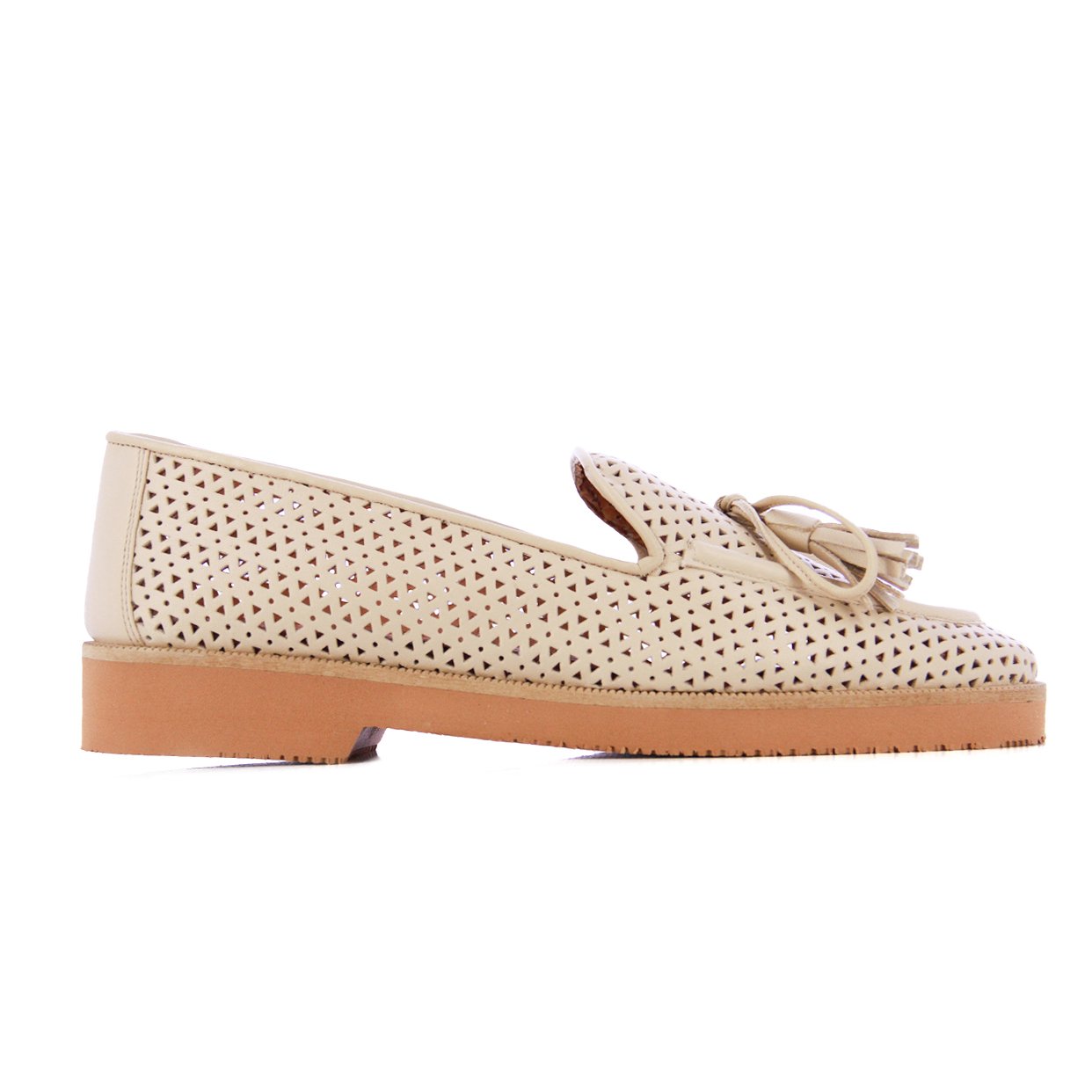 Bow Tassel Loafers -Cream