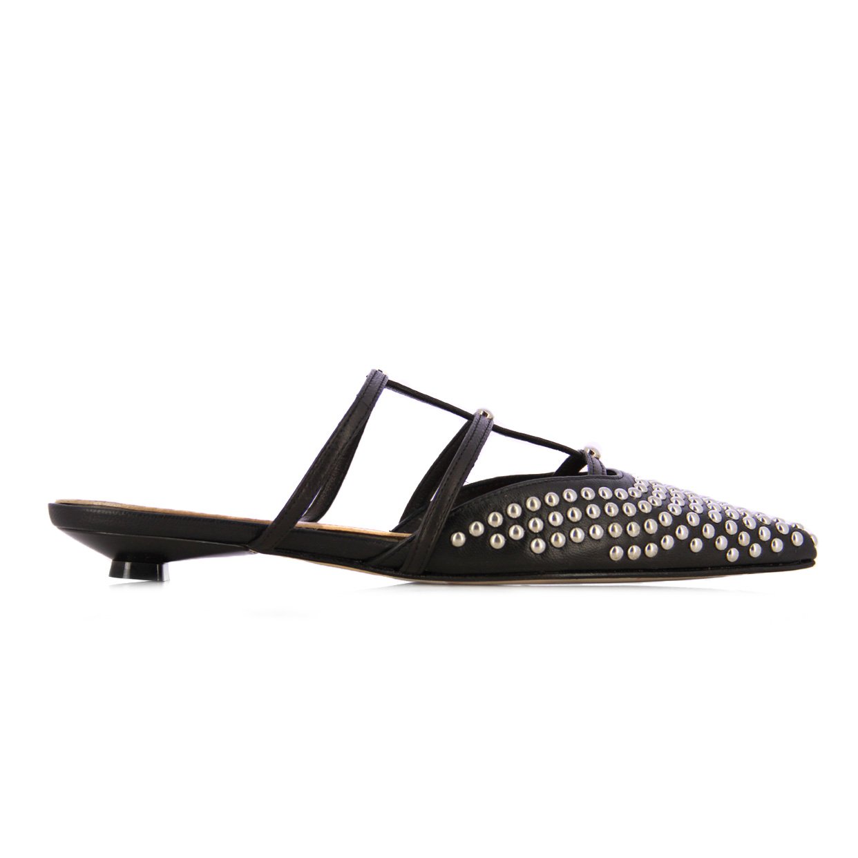 Studded Slip-On Mules -Black