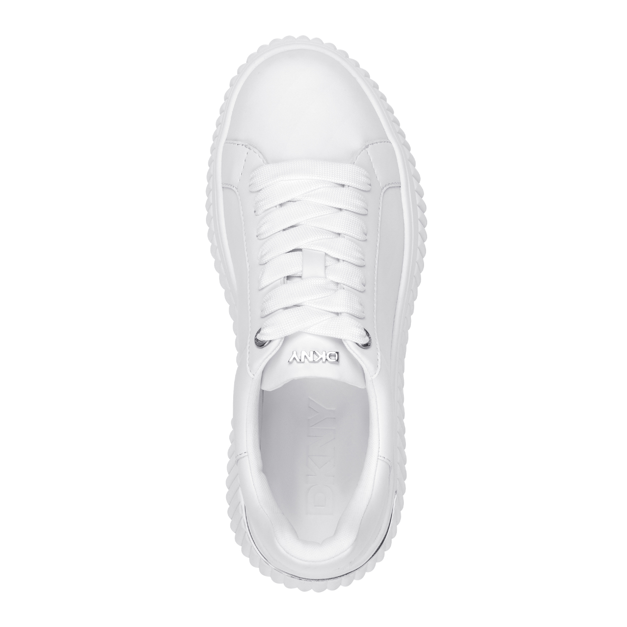 Lobeco Lace-Up Platform Sneakers -White - Image 3