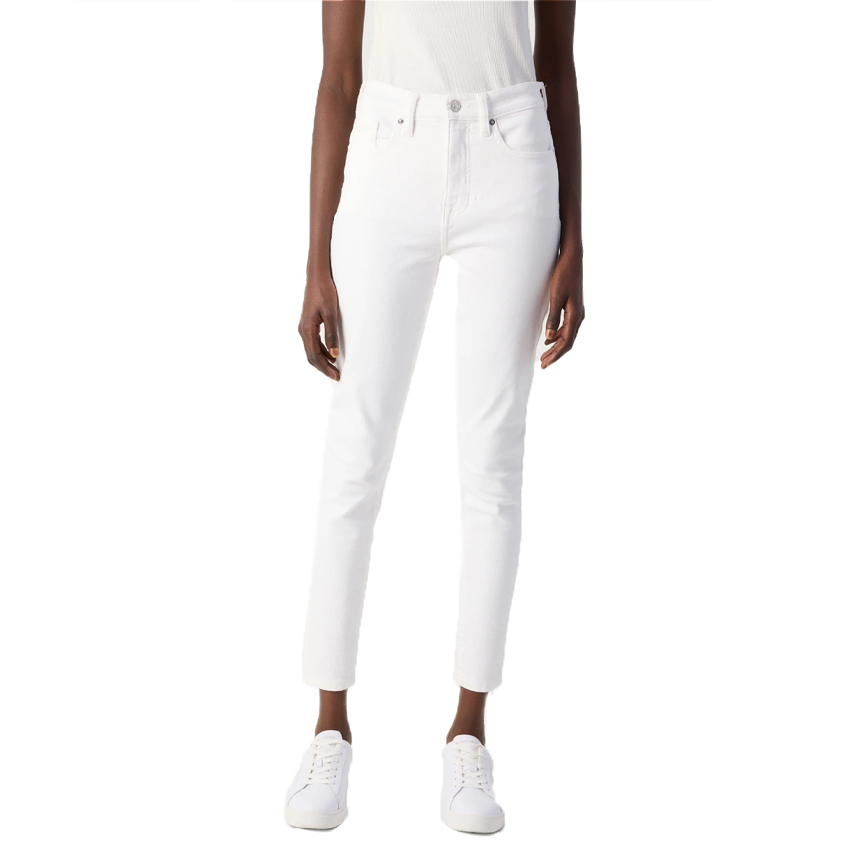 High Rise Skinny Jeans -White