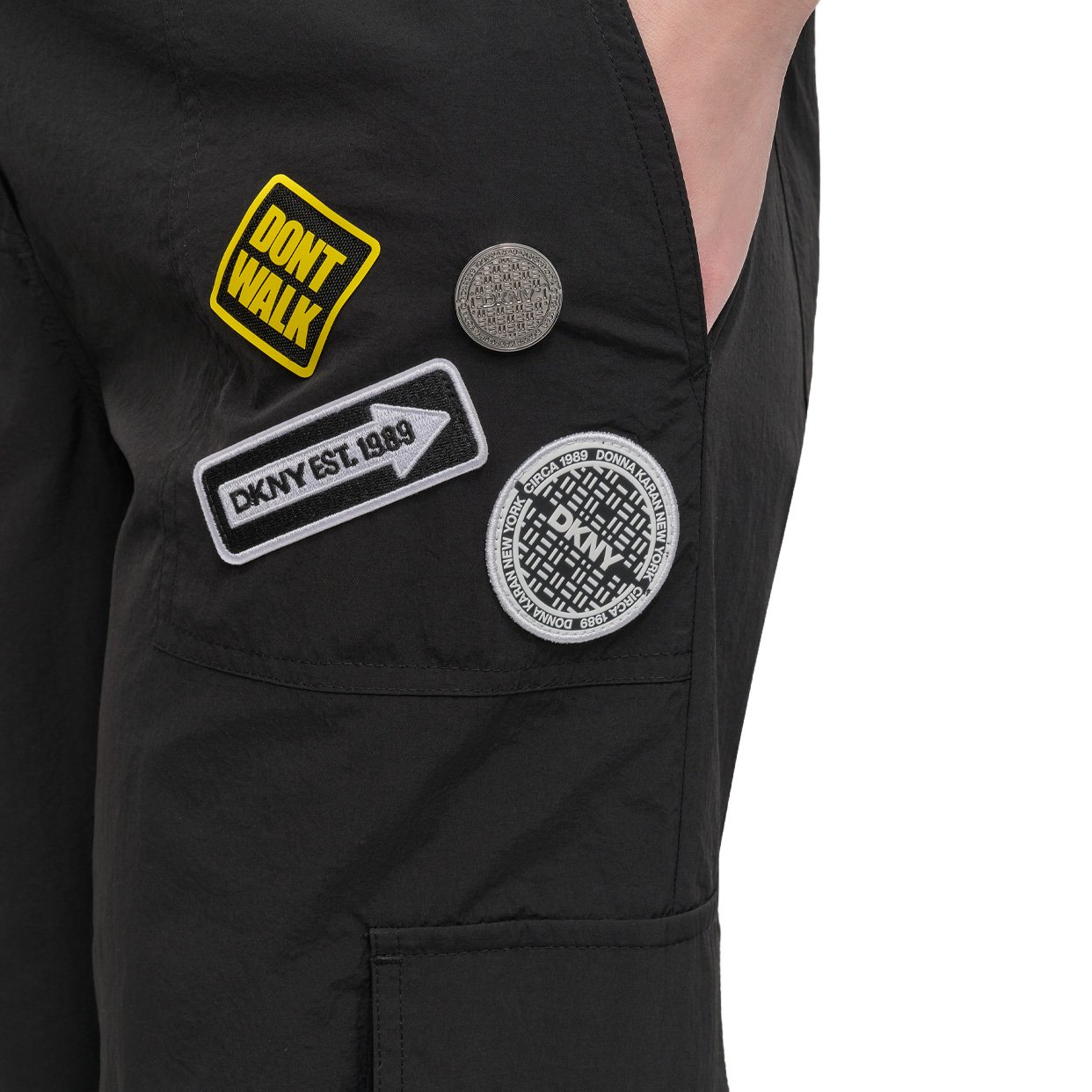 Rumped Tech Nylon Pins N Patch Pants -Black - Image 2