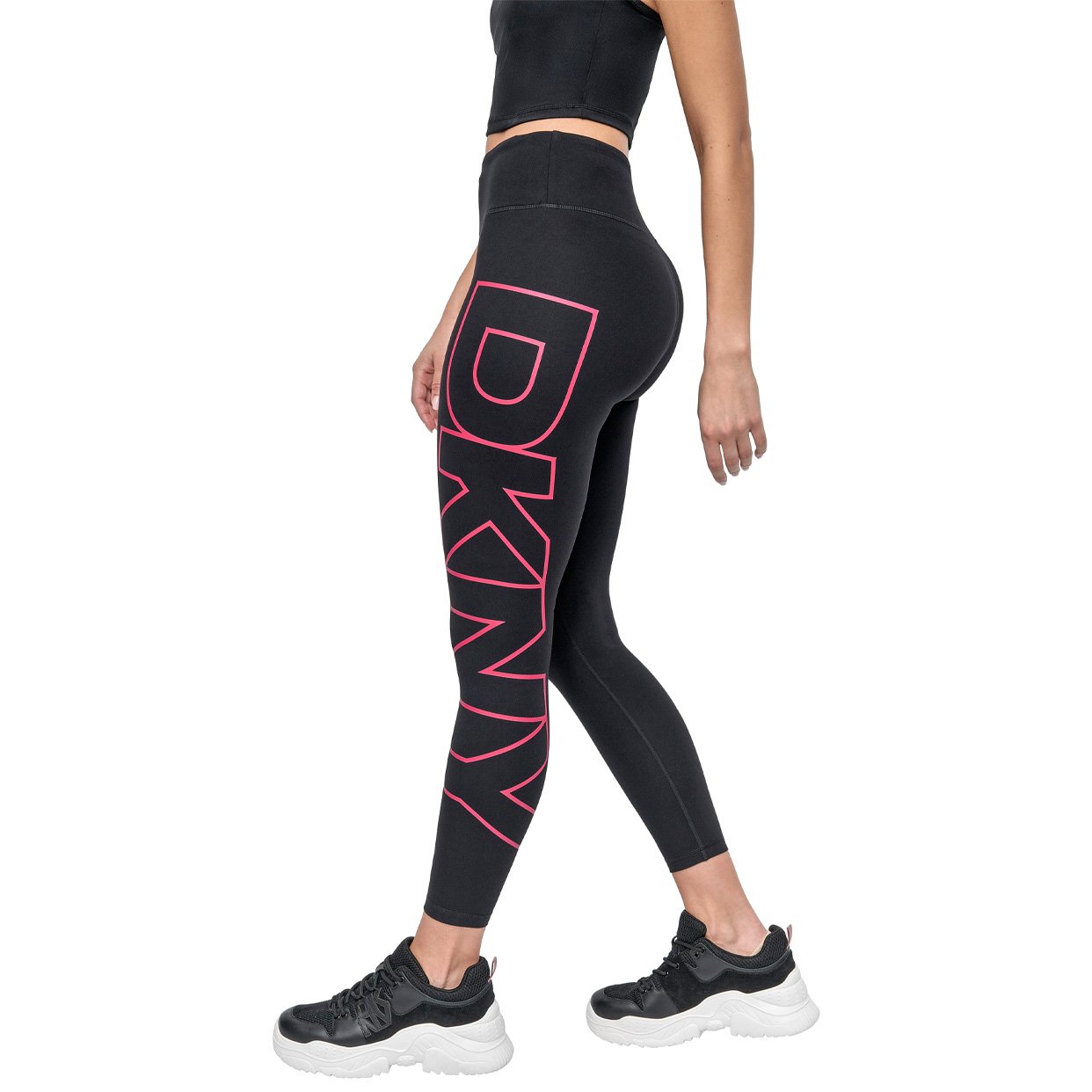 Cropped Mid-Rise Logo Compression Leggings -Berry