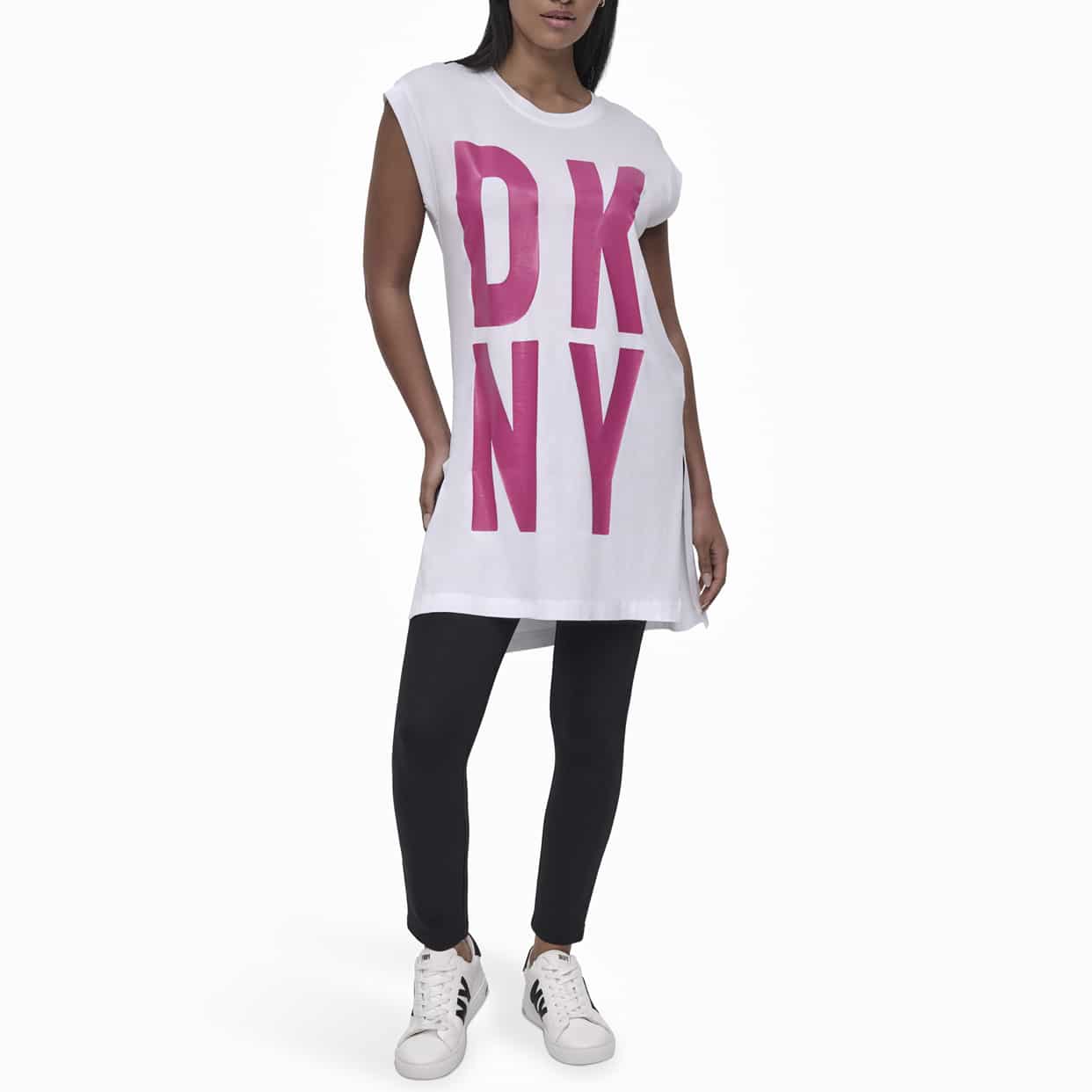 Pullover Logo Dress -White/Pink