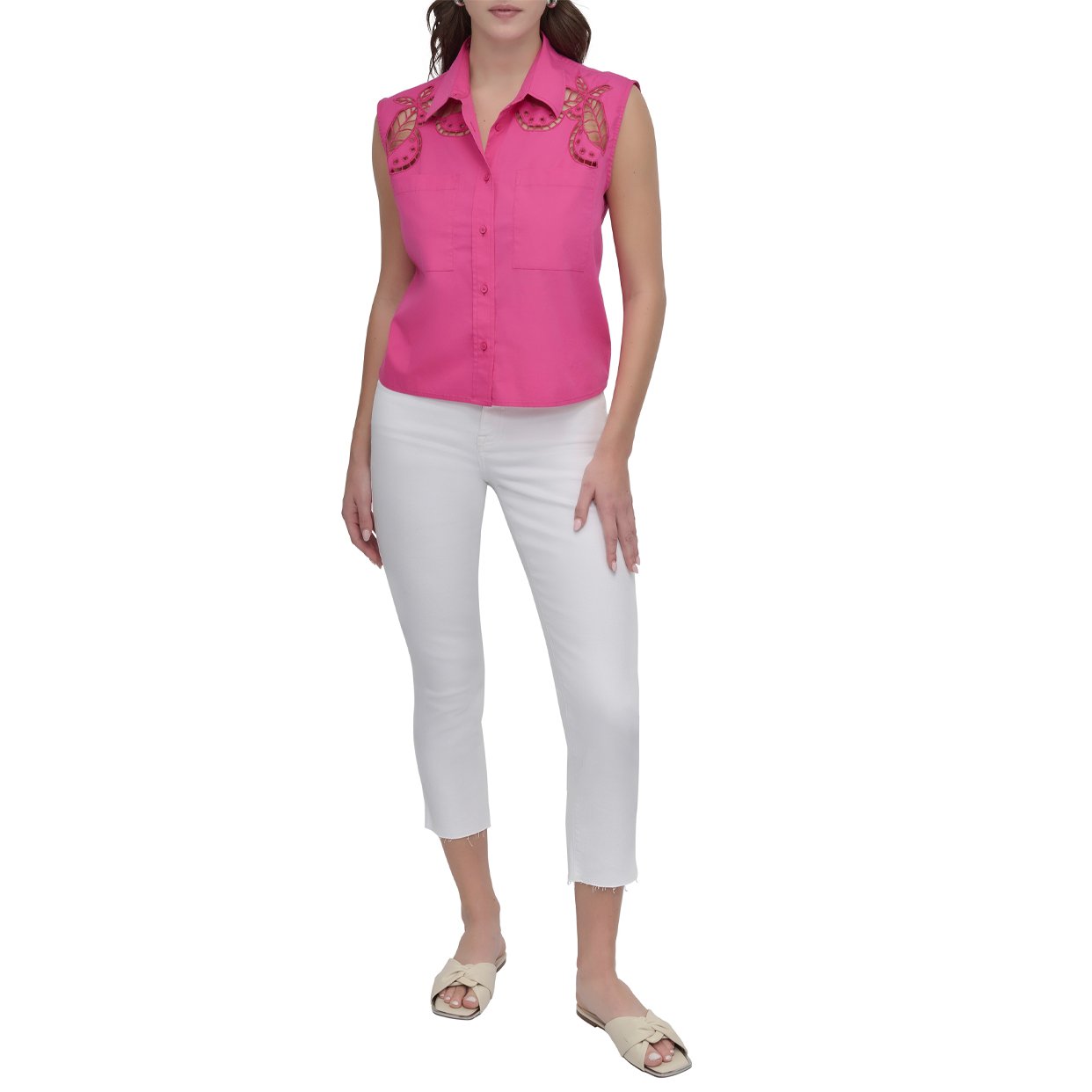 Poplin Button Up Shirt -Pink