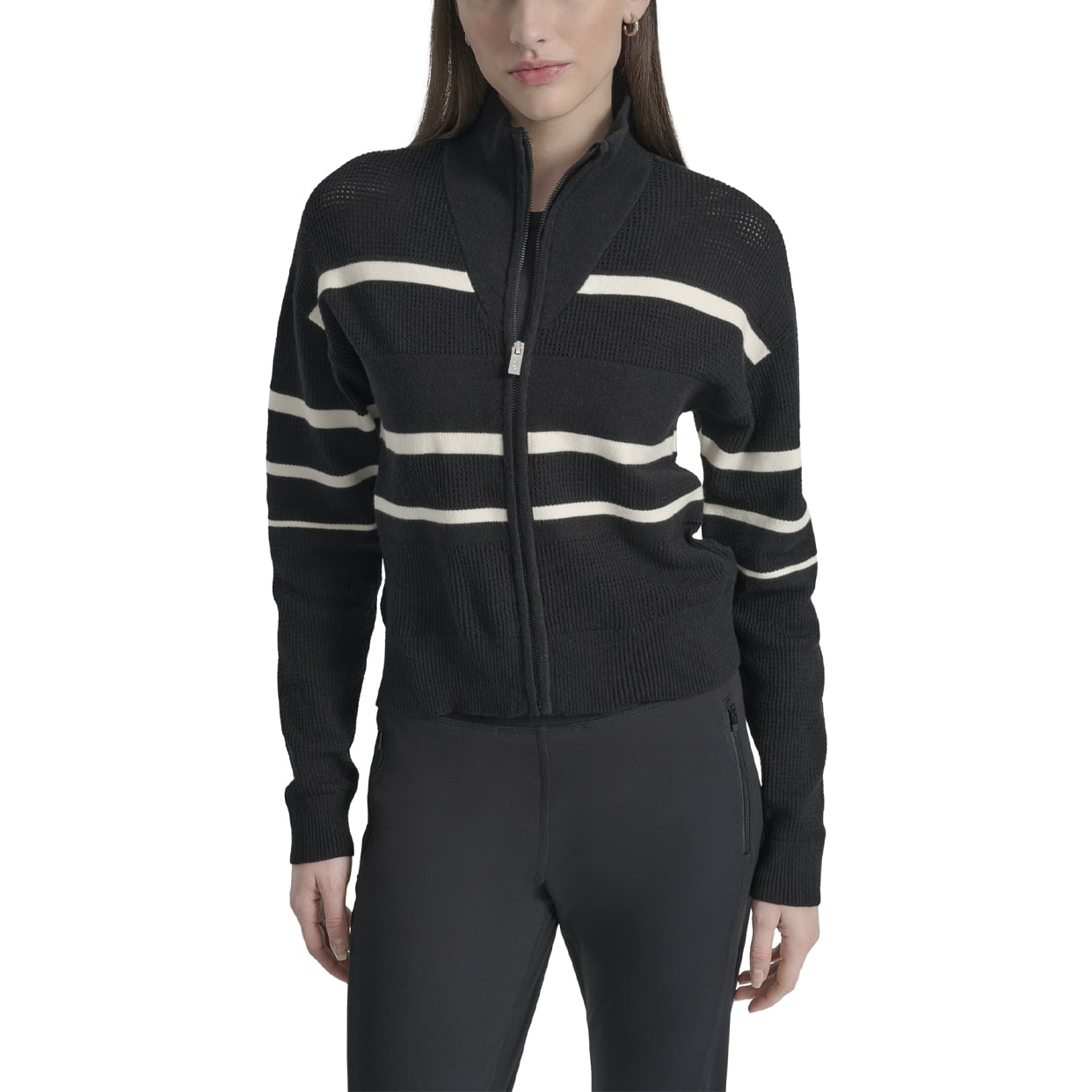 Long Sleeve Zip Front Jacket -Black