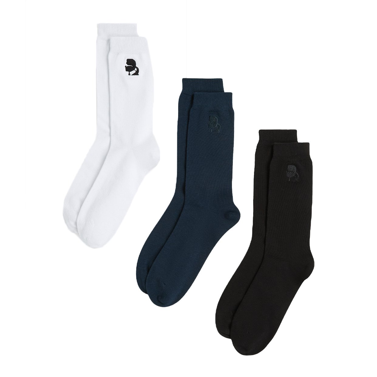 Kameo Socks (3-Pack) -Black/Blue/White