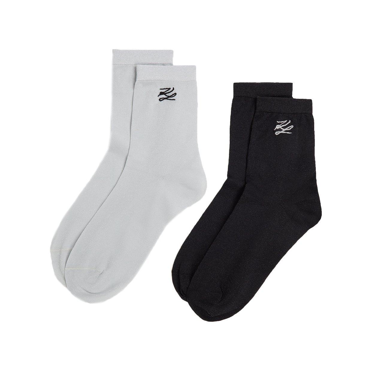 Autograph Metallic Socks (2-Pack) -Black/White