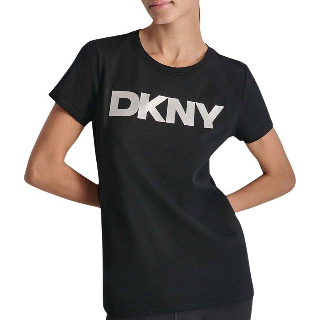Exploded Logo Crew Neck Tee -Black/Silver