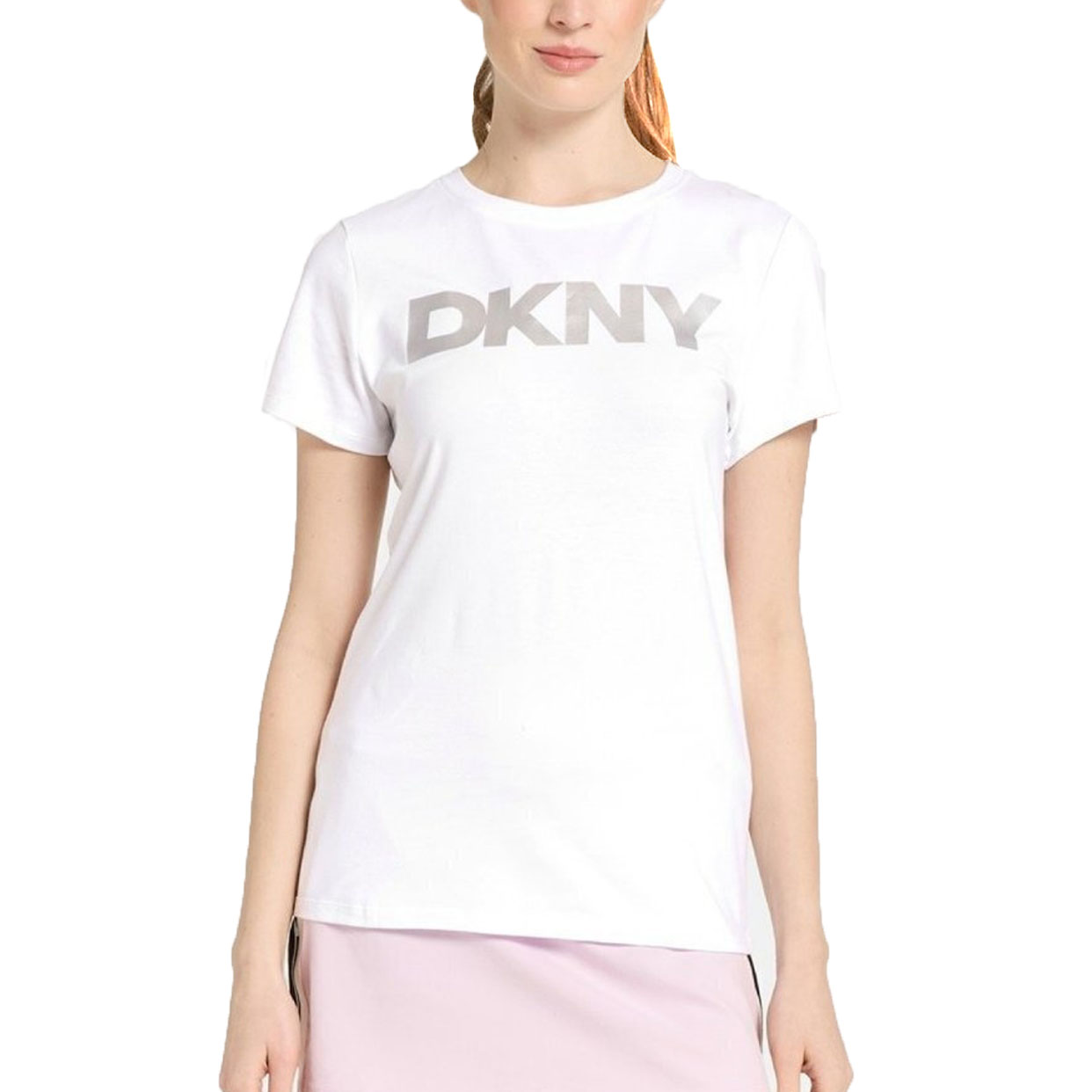 Exploded Logo Crew Neck Tee -White/Silver