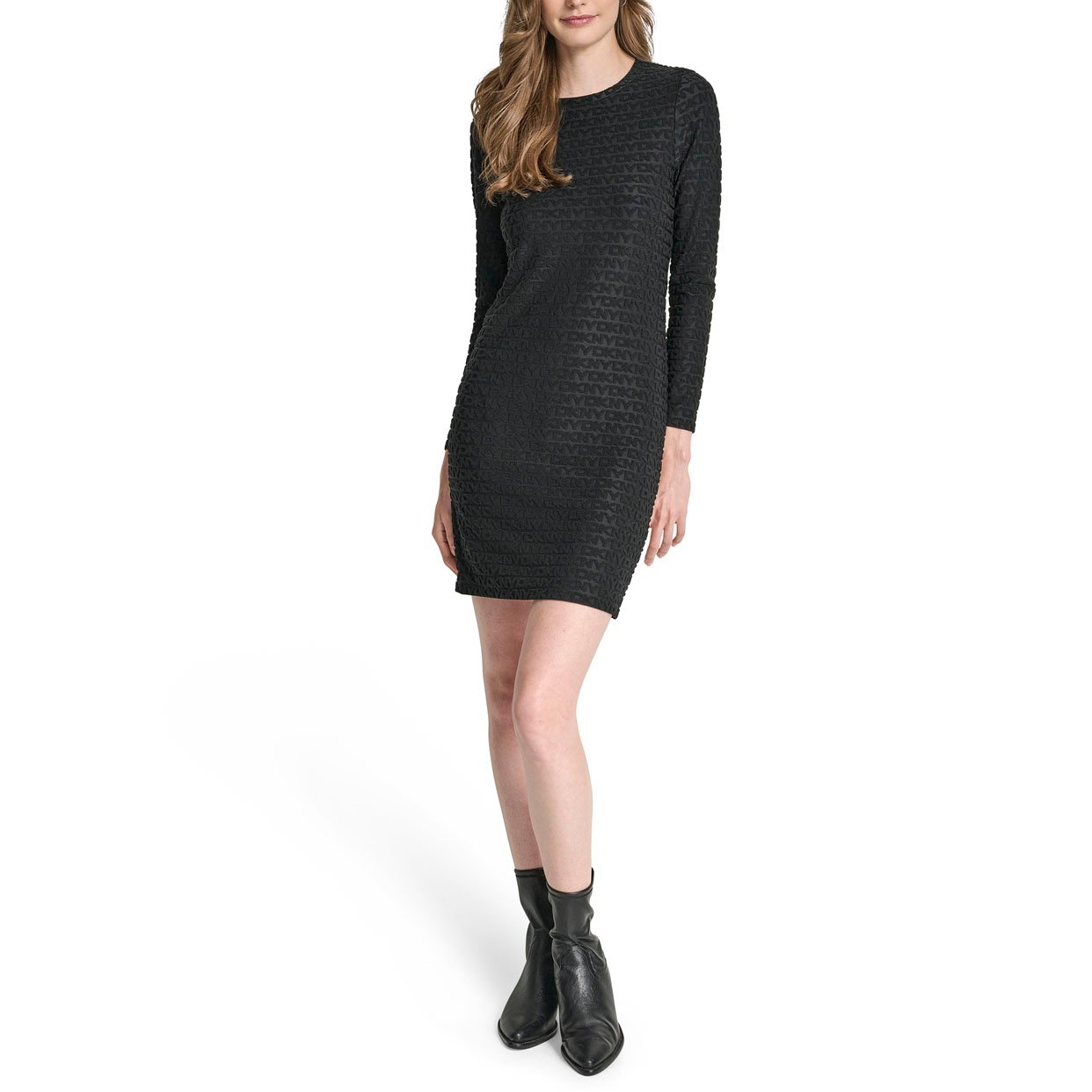 Logo Jacquard Dress -Black
