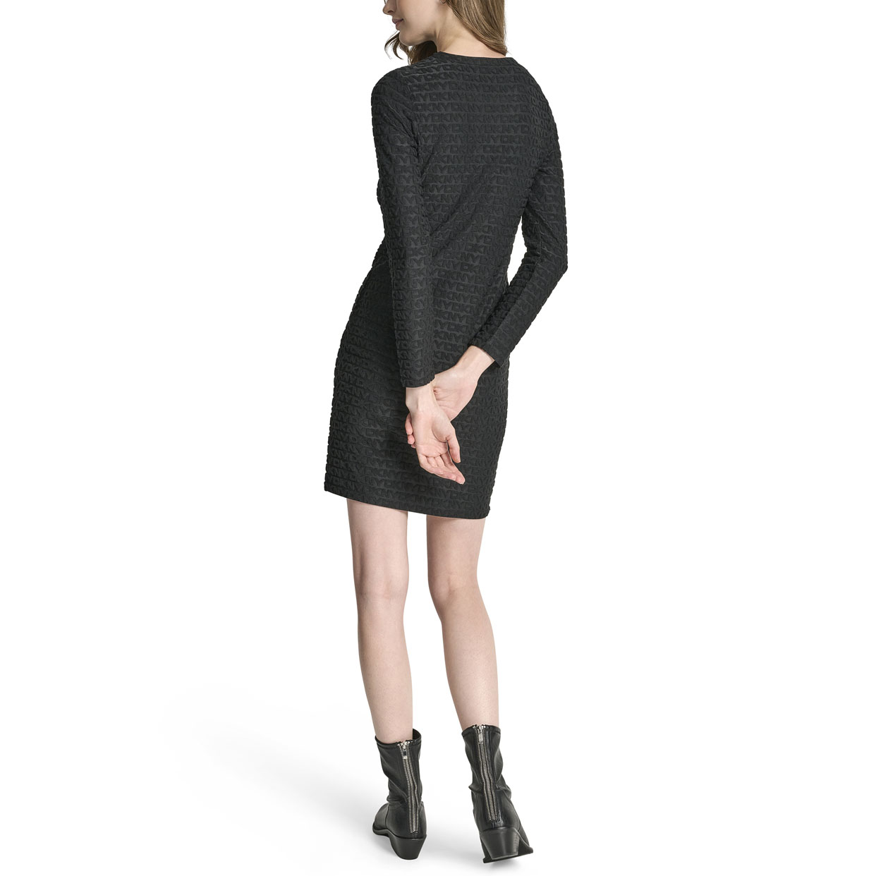 Logo Jacquard Dress -Black - Image 5