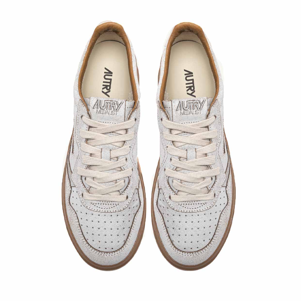 Medalist Low Sneakers -White/Tobacco - Image 3