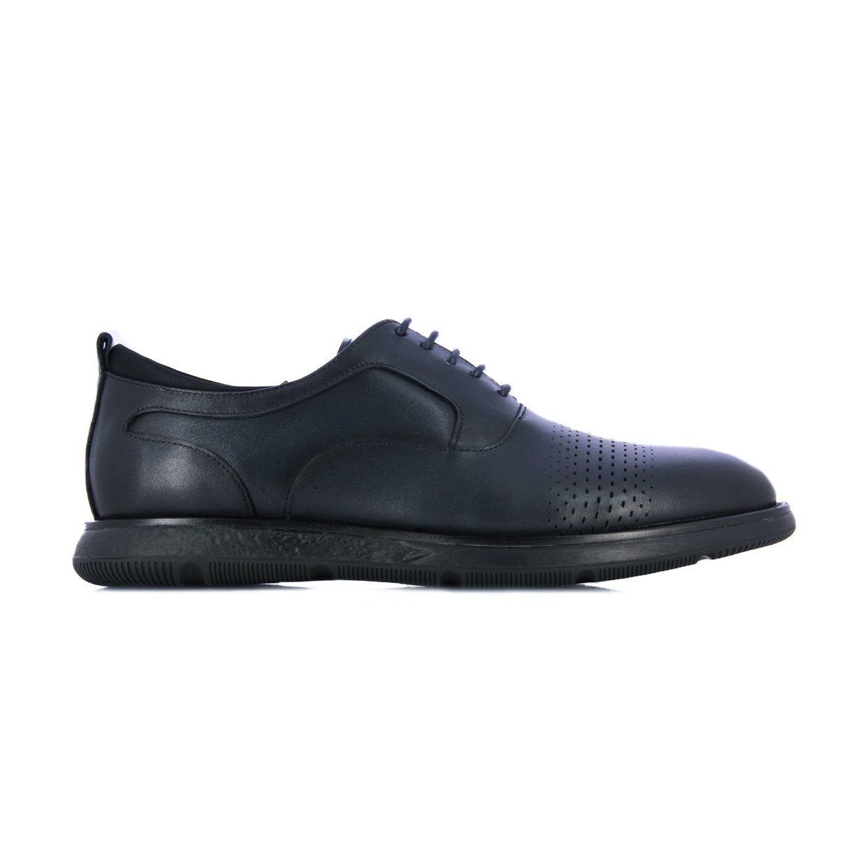 Perforated Leather Lace-Ups -Navy