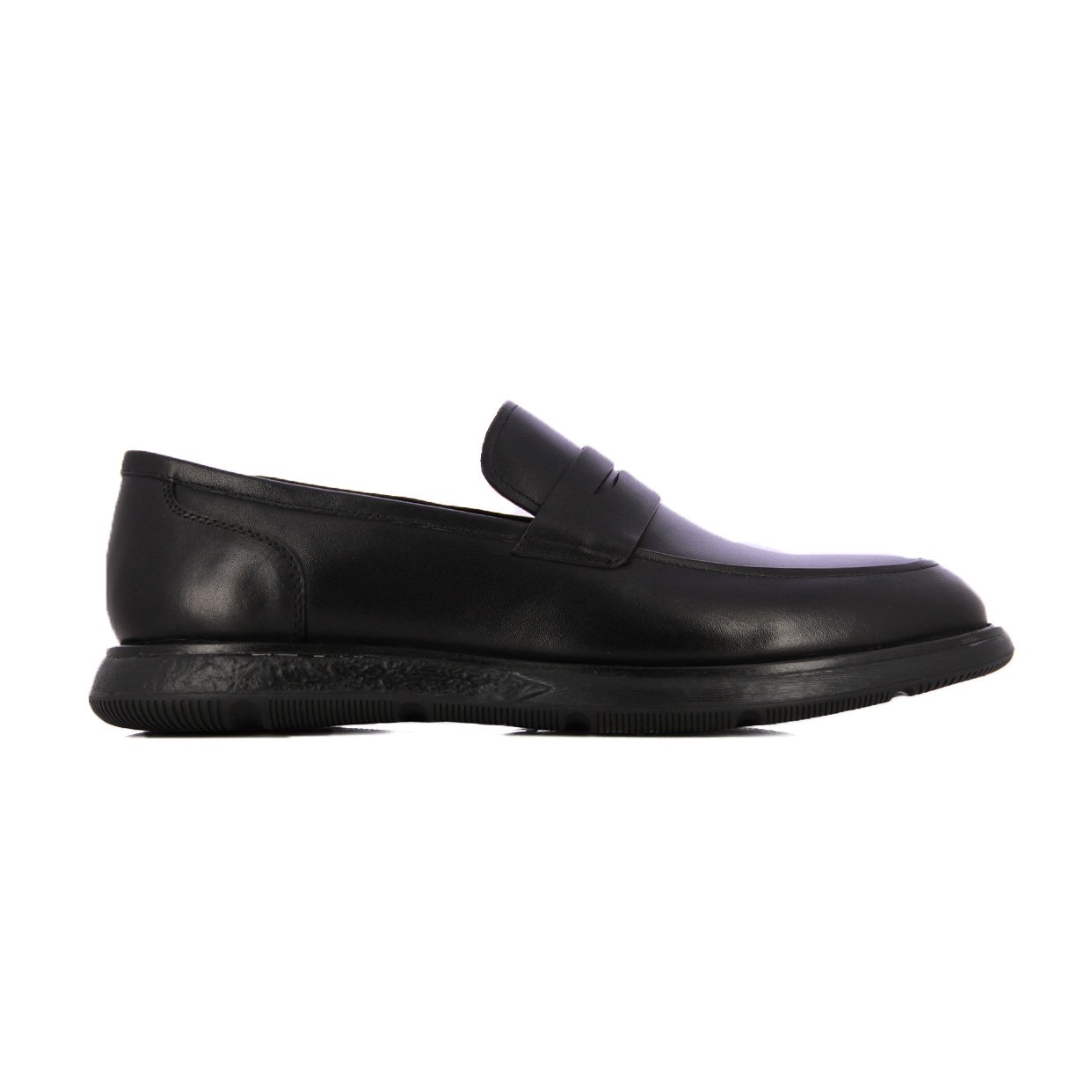 Slip-On Leather Loafers -Black
