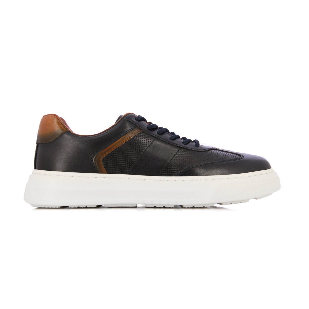 Urban Lace-Up Sneakers -Navy/Brown