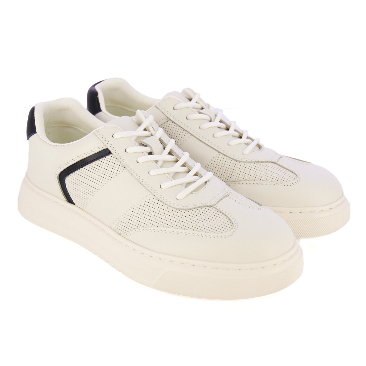 Urban Lace-Up Sneakers -White/Navy - Image 2