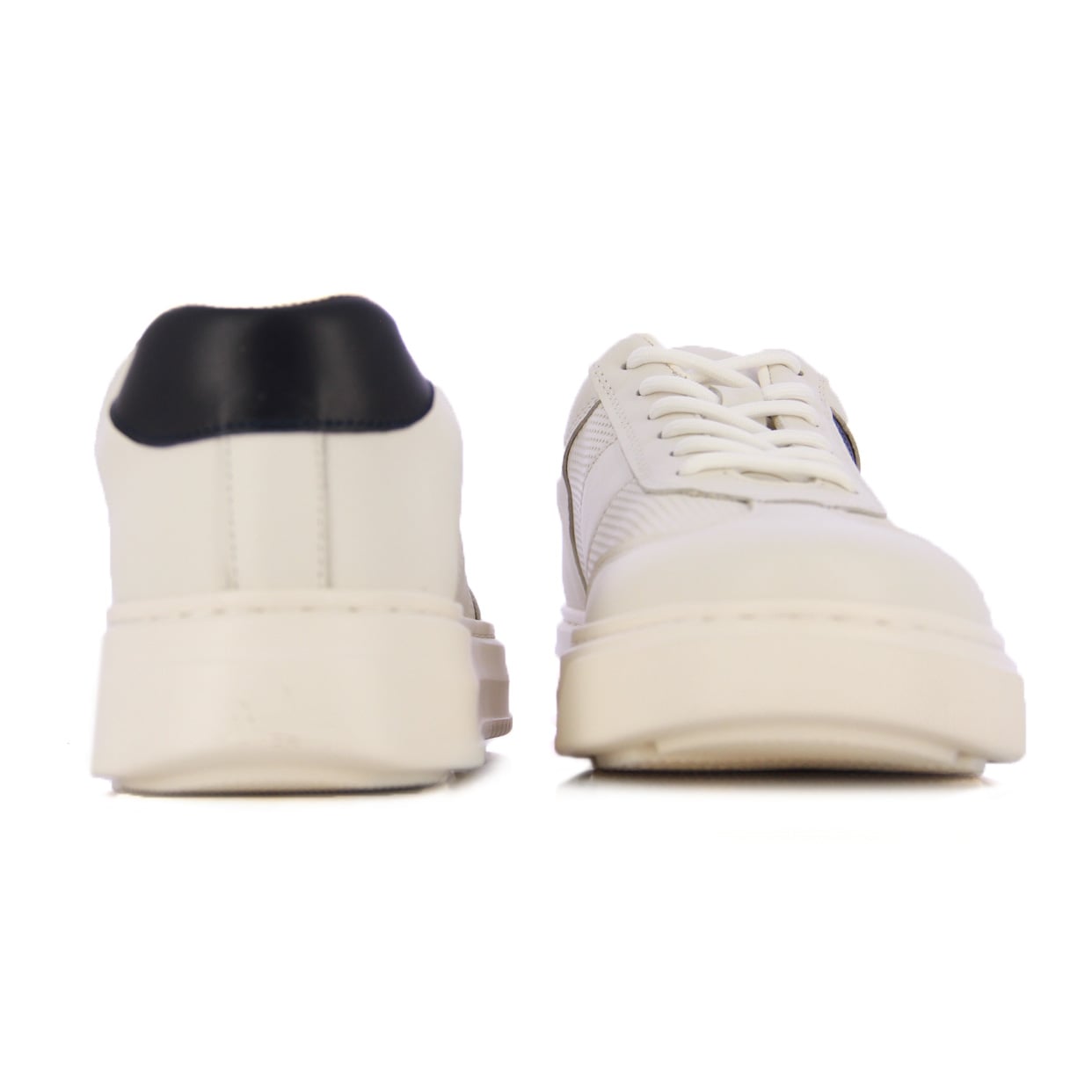 Urban Lace-Up Sneakers -White/Navy - Image 5