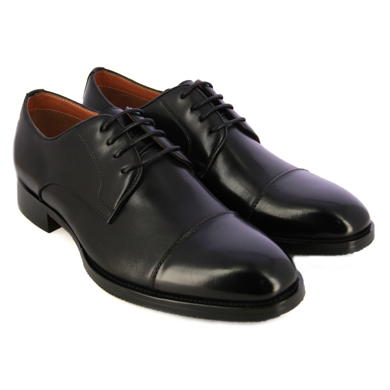 Cap-Toe Derby Shoe -Black - Image 2