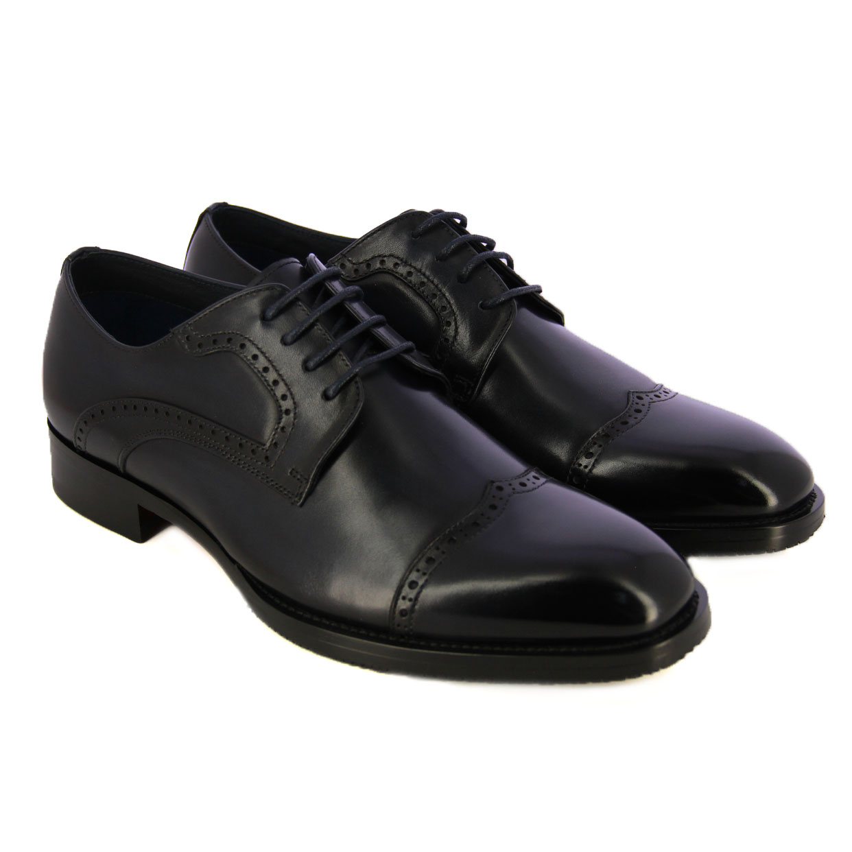 Brogue Derby Shoe -Navy - Image 2