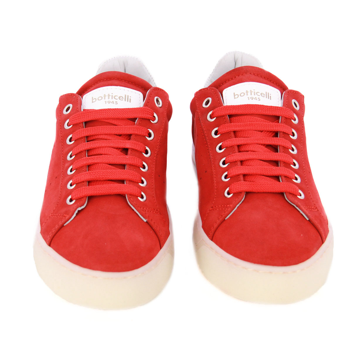 Low-Top Leather Sneaker -Red/White - Image 3