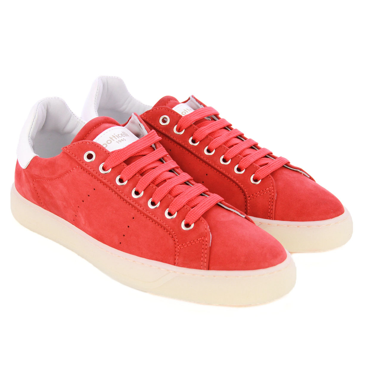 Low-Top Leather Sneaker -Red/White - Image 2