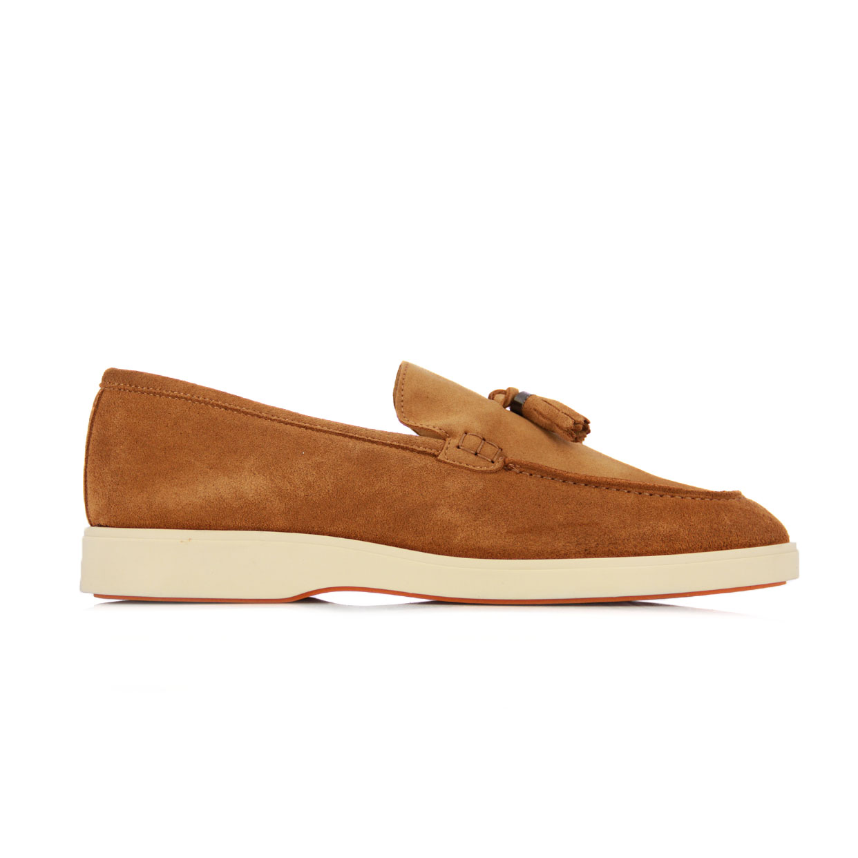 Suede Tassel Loafers -Brown