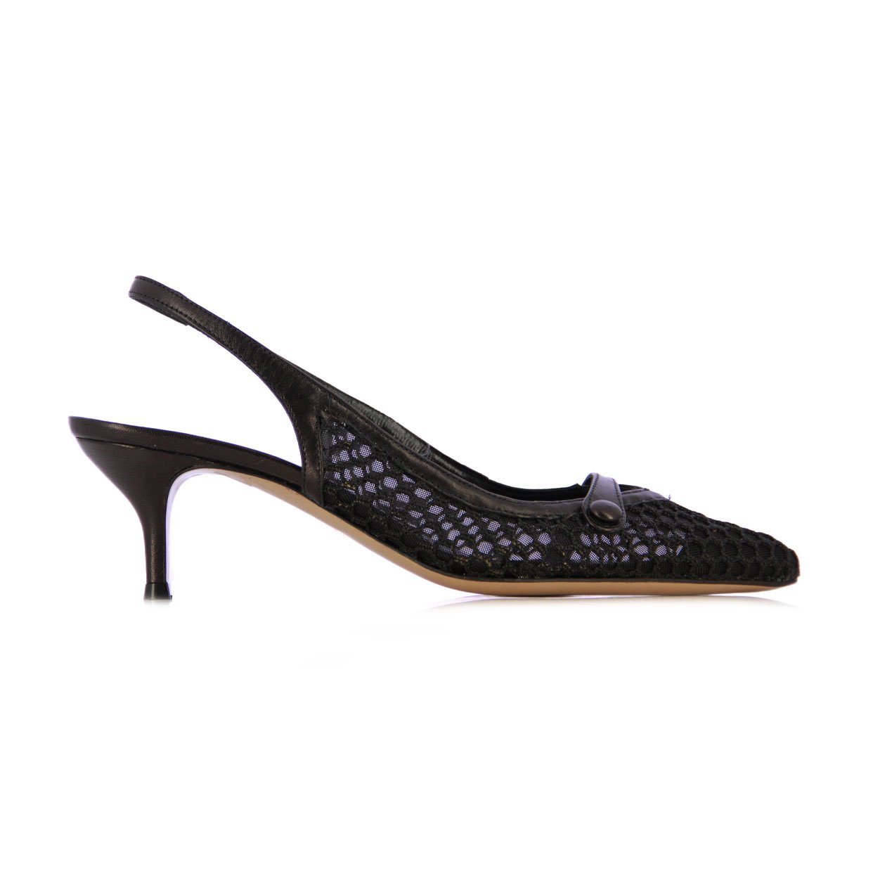 Mesh Slingback Heel -Black