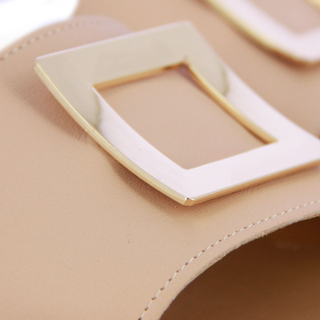 Buckle Slip On Sandals -Beige - Image 4