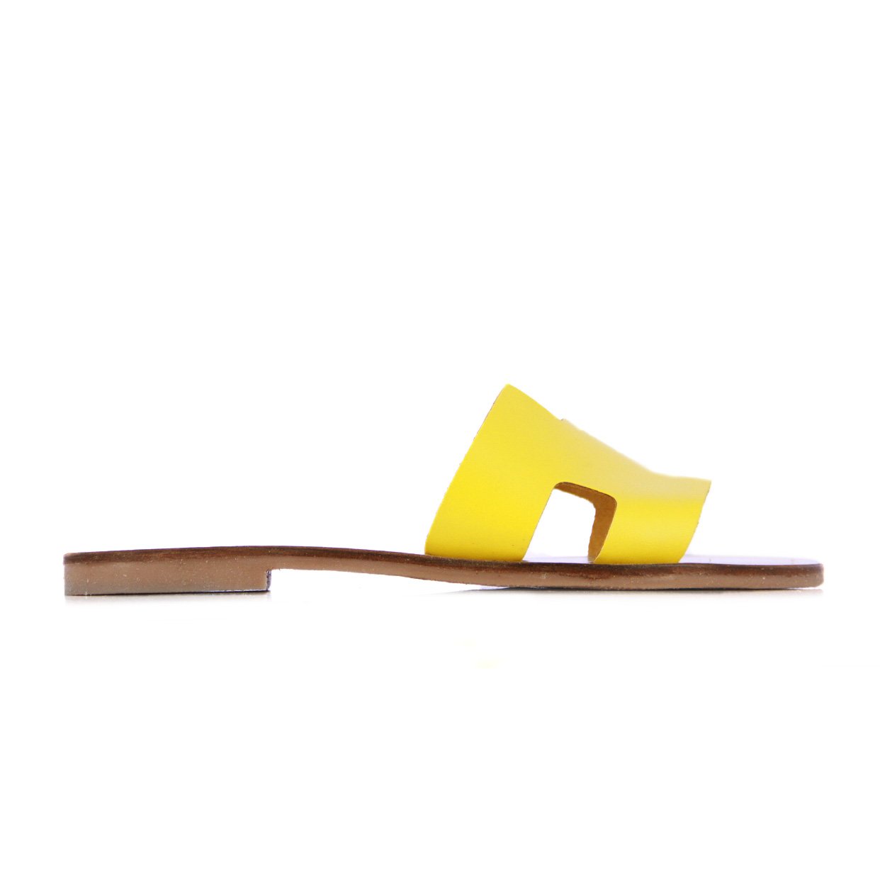 Cut-Out Slip On Sandals -Yellow