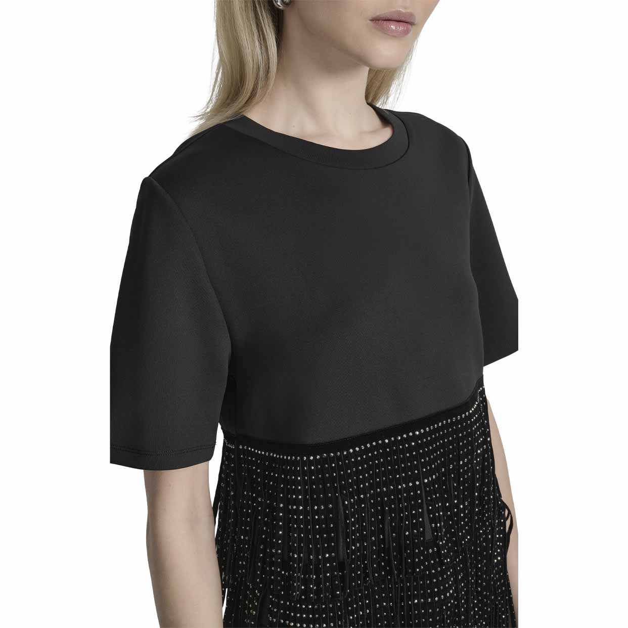 Studded Fringe Top -Black - Image 3