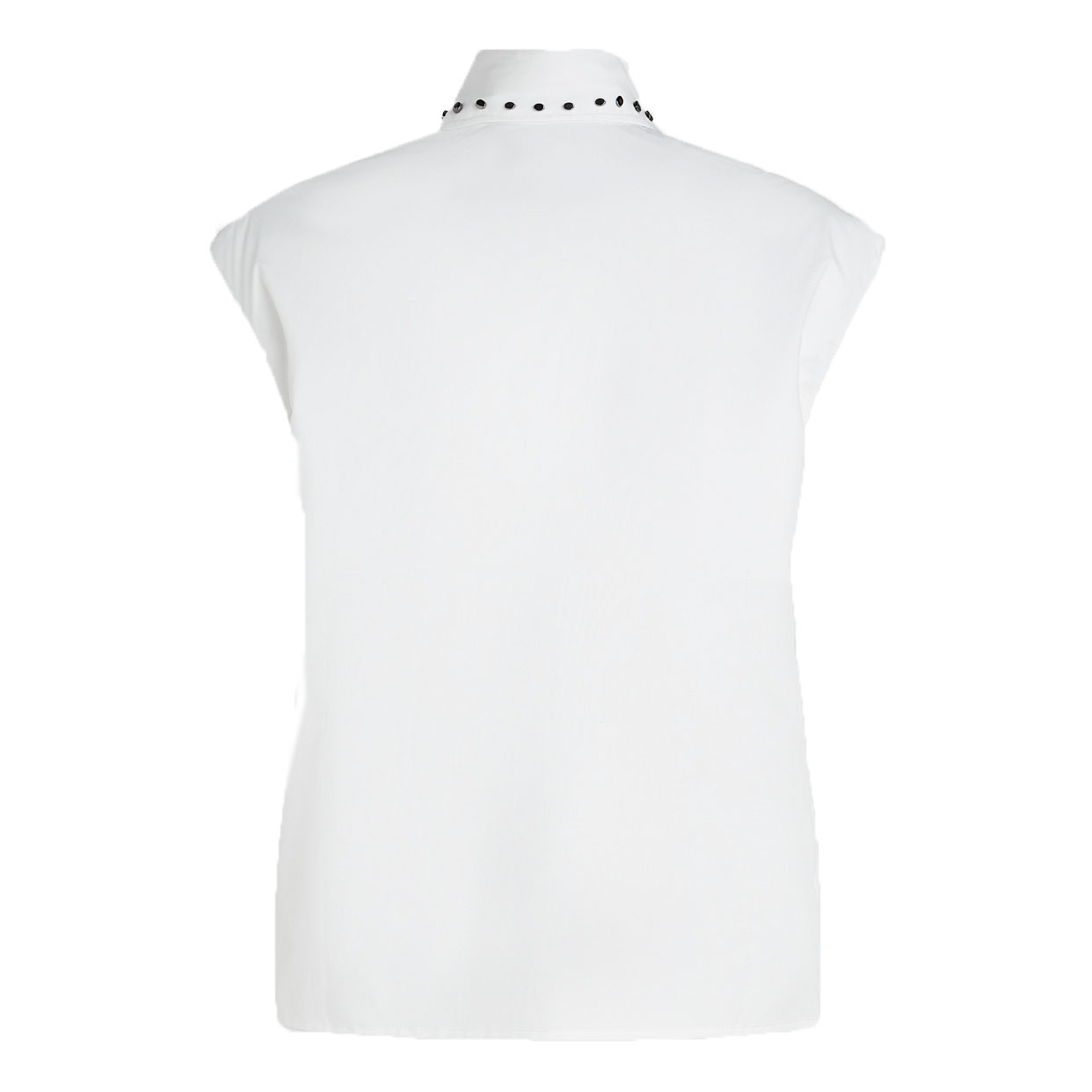 Studded Poplin Shirt -White - Image 5
